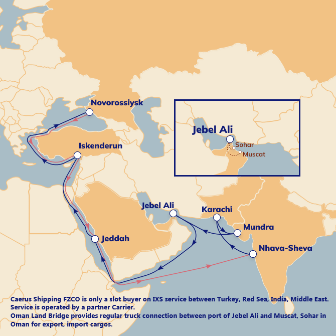 Caerus Shipping FZCO offers land-bridge connection between Jebel Ali and Oman